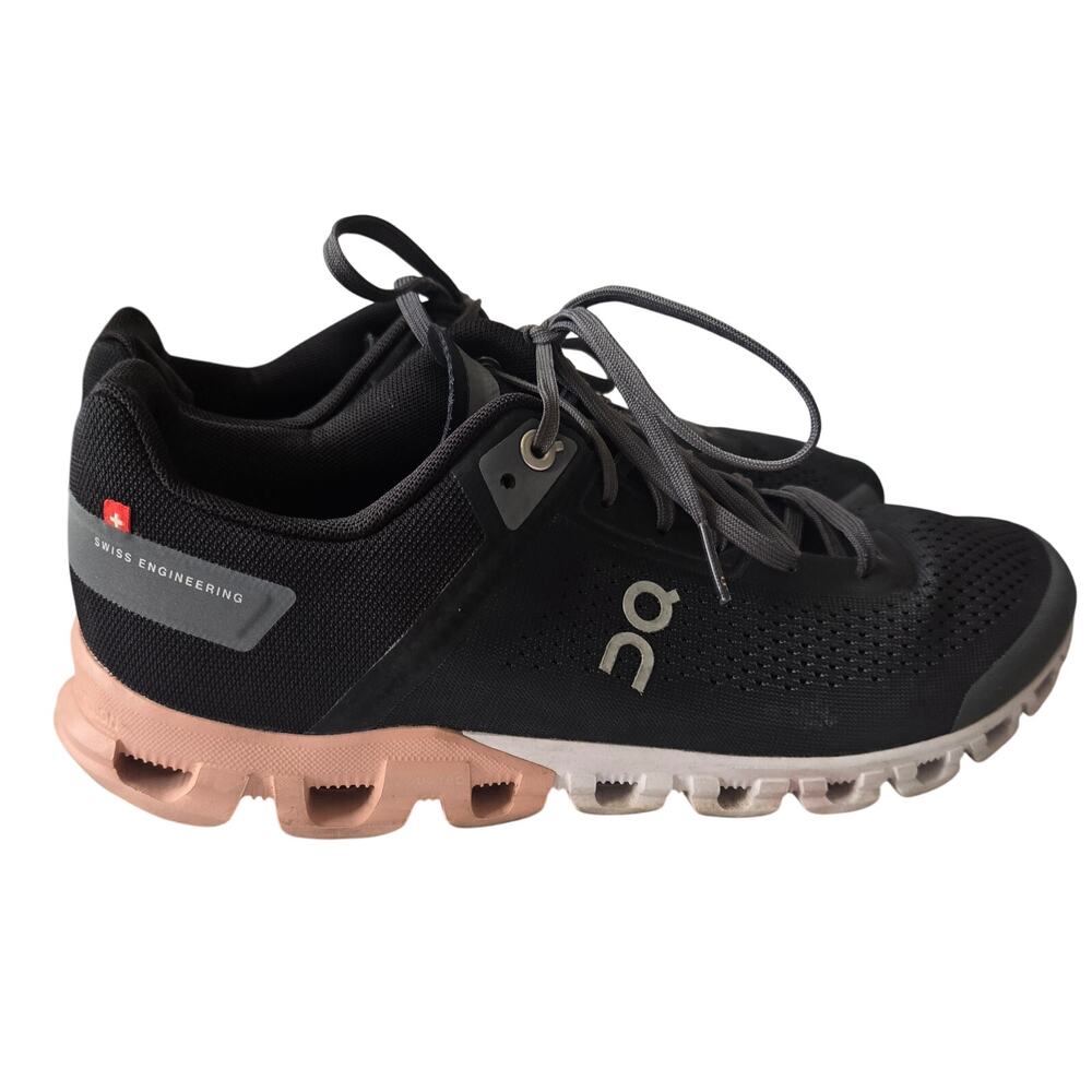 On Running Women's Black and Blush Cloud Athletic Sneakers
